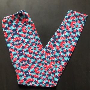 LuLaRoe blue and red leggings